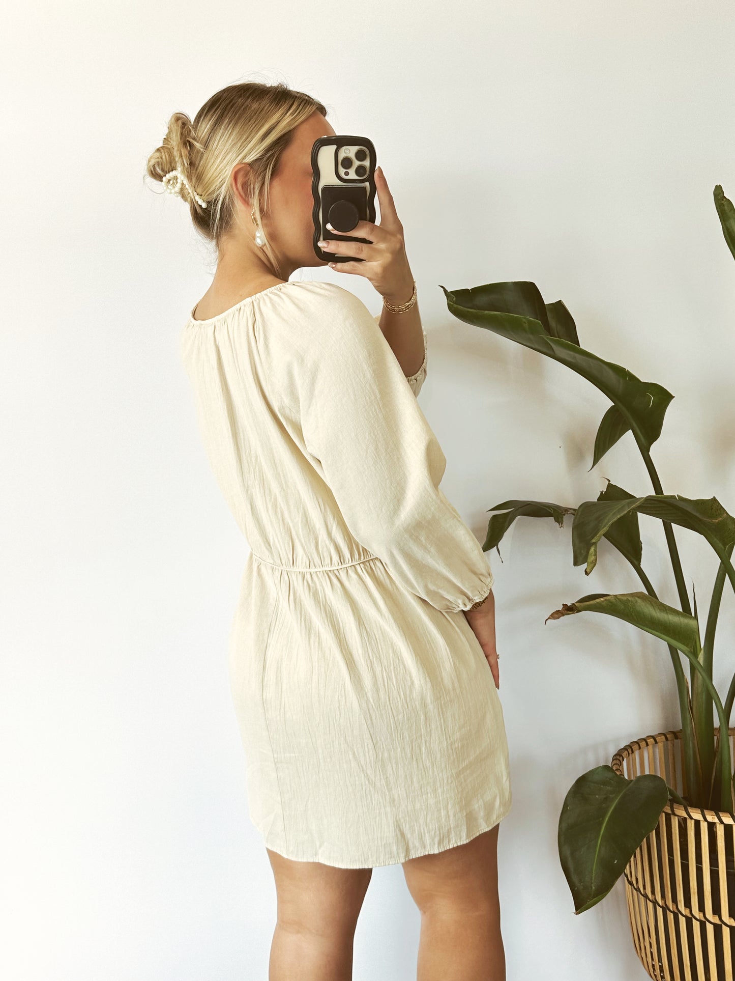 The Krista V Neck Front Tie Babydoll Dress