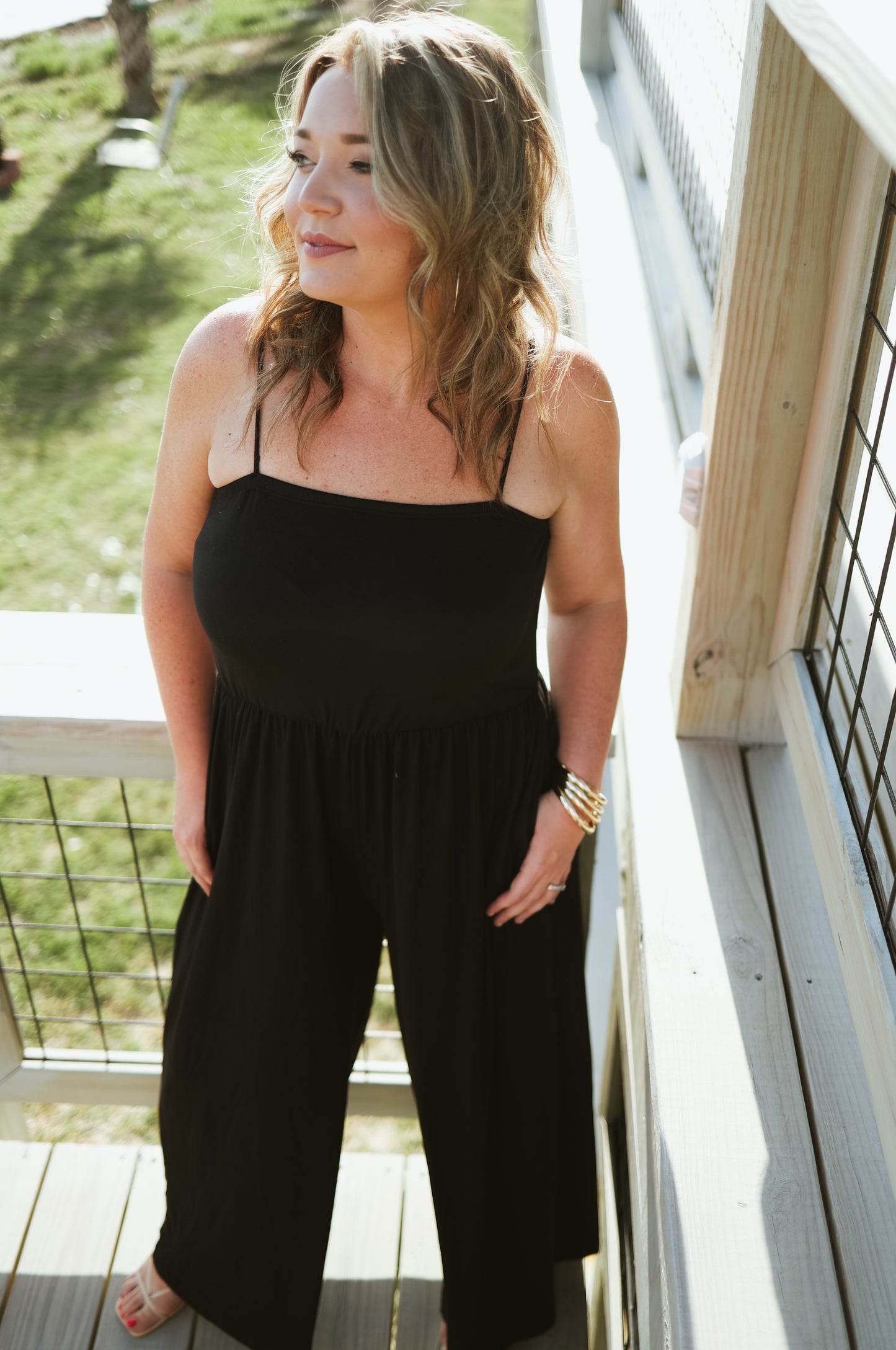 The Natalie Black Jumpsuit- Curves