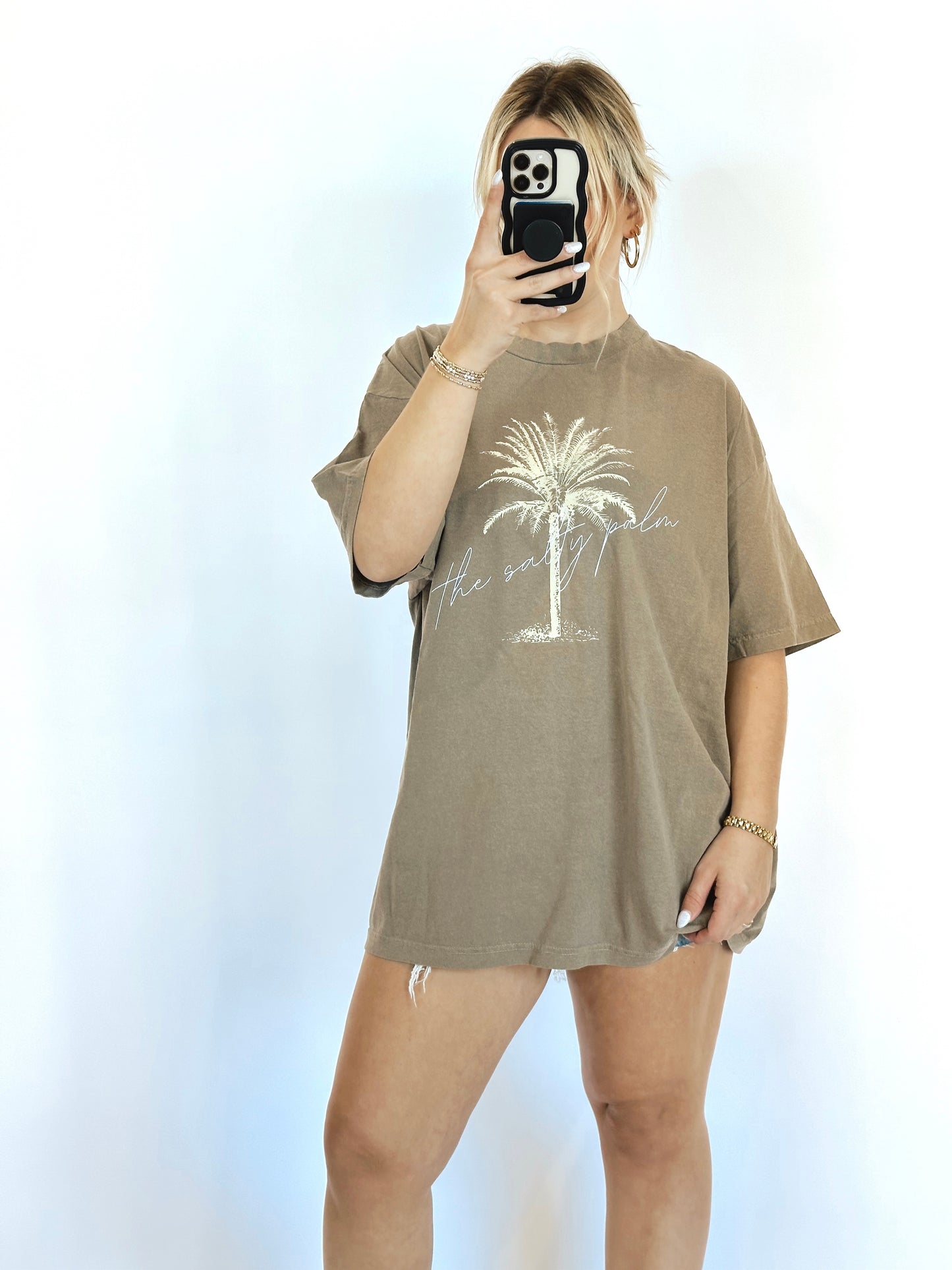 The Salty Palm Tee- Mocha