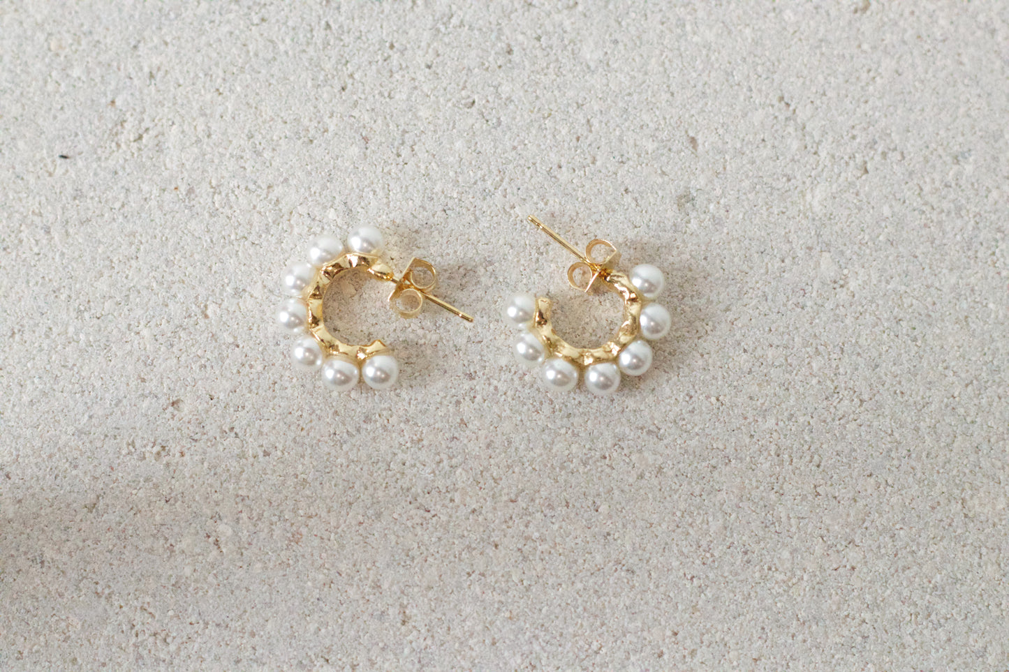 Mini Pearl Hoops