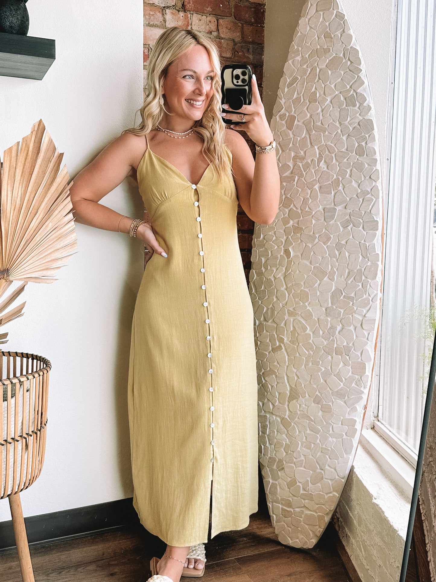 Golden Hour Button Down Maxi Dress