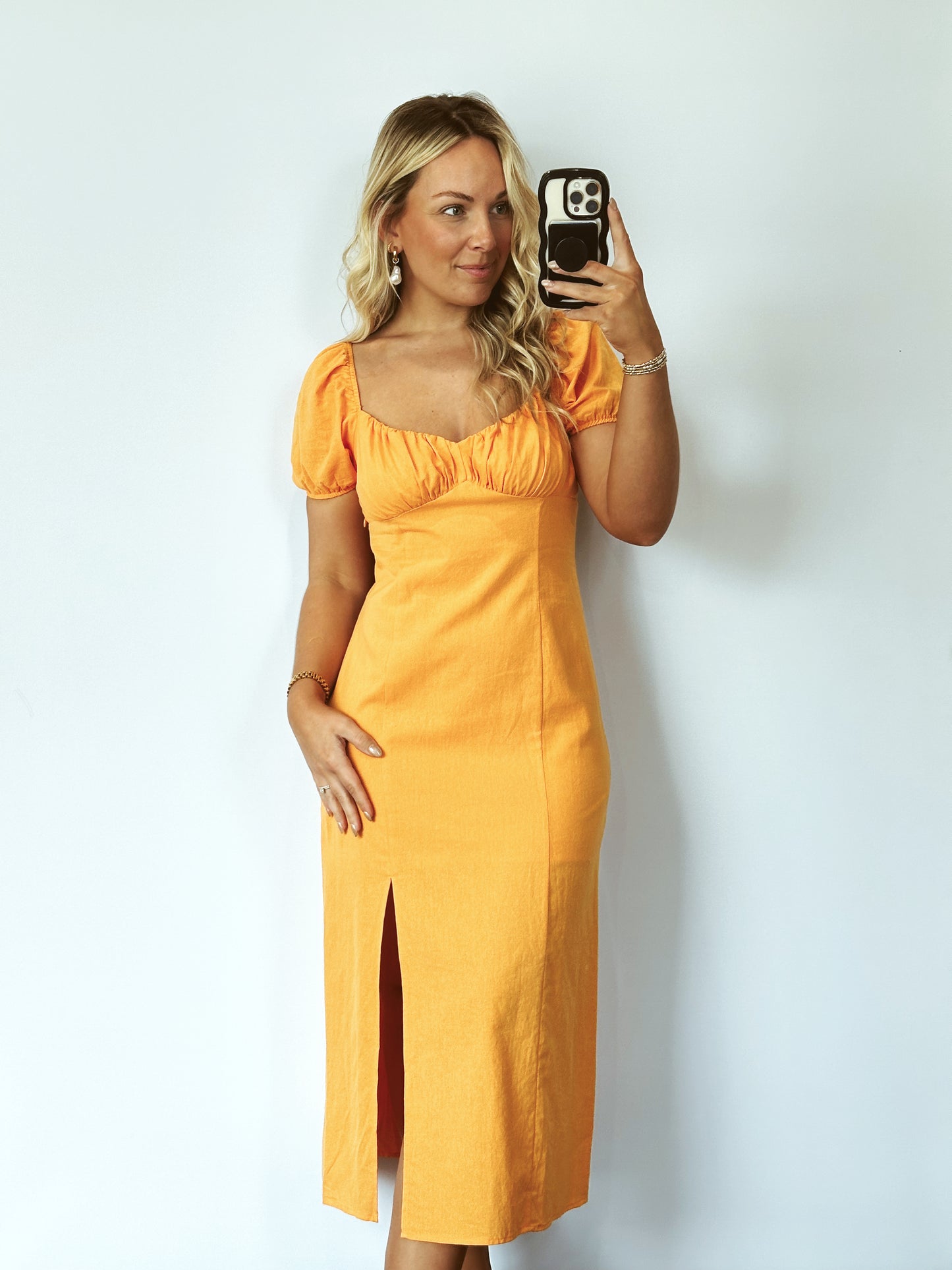 The Riley Midi Dress- Sunkist