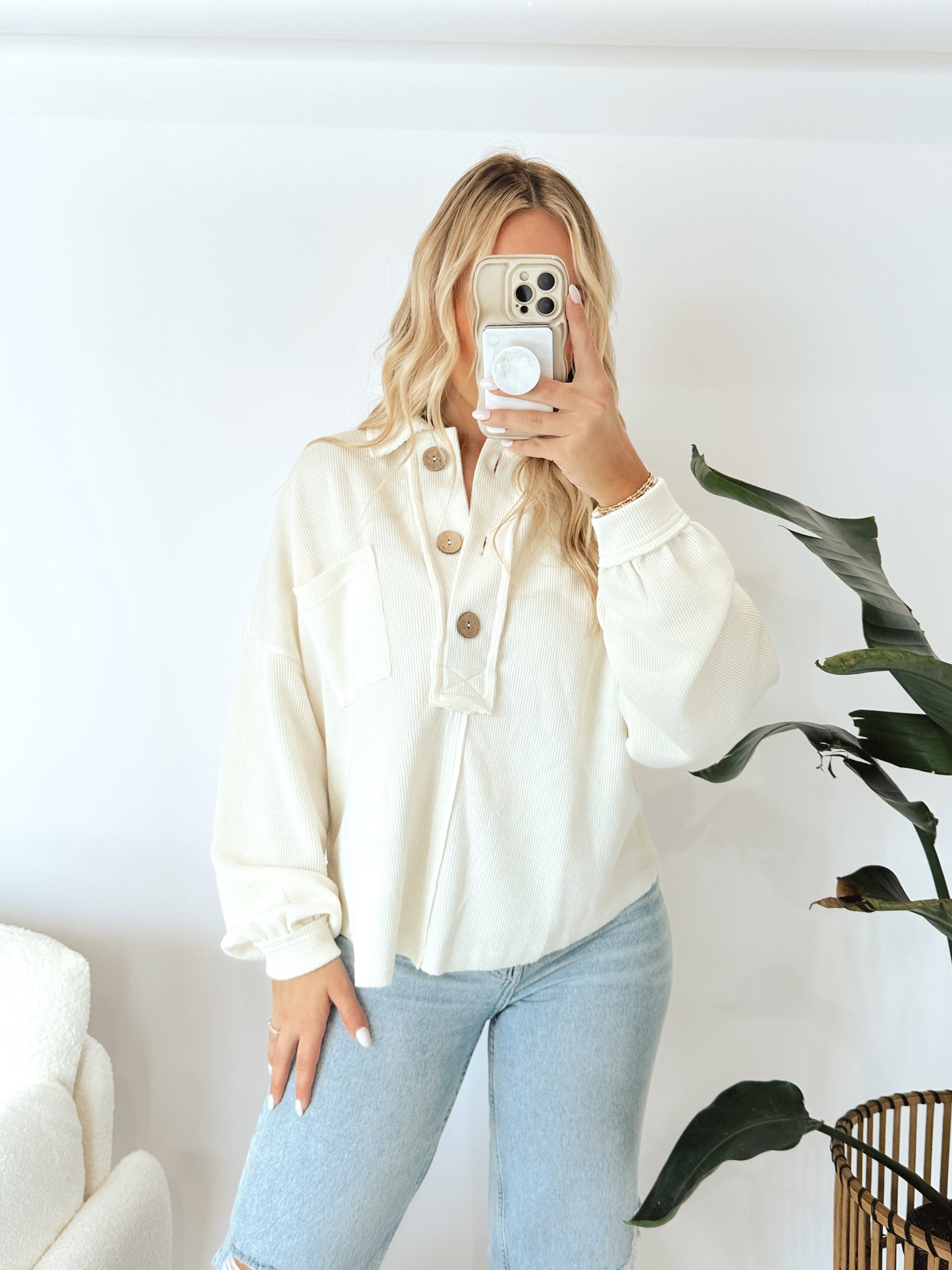 Beach Bonfire Sweater- Ivory