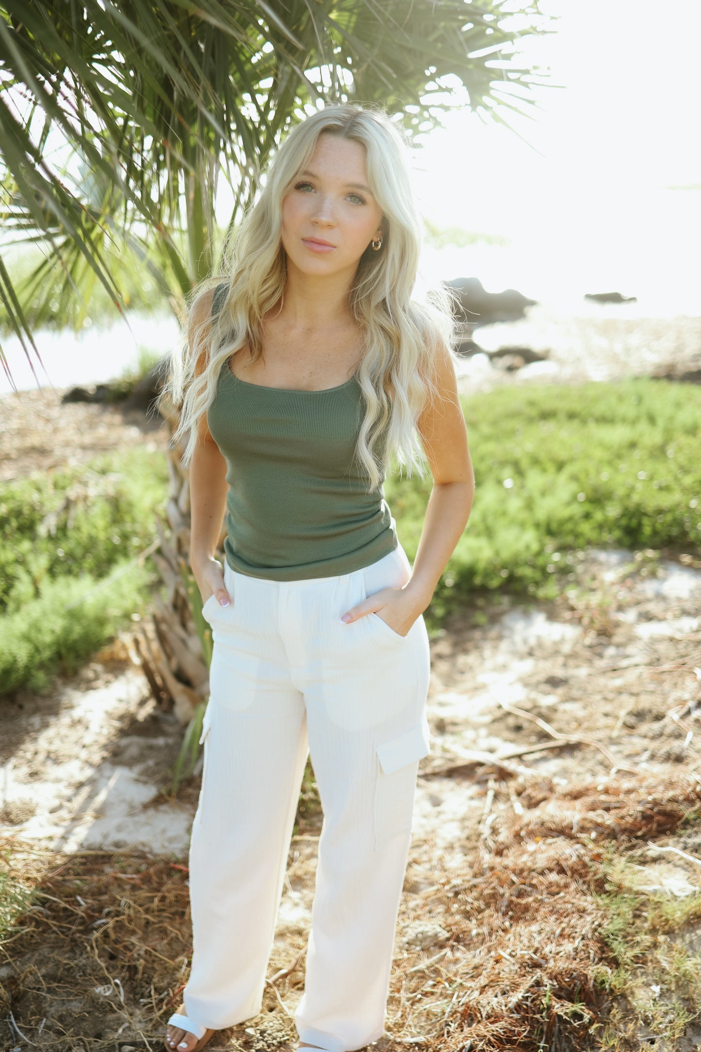 Seaside Evenings Crinkle Cargo Pants