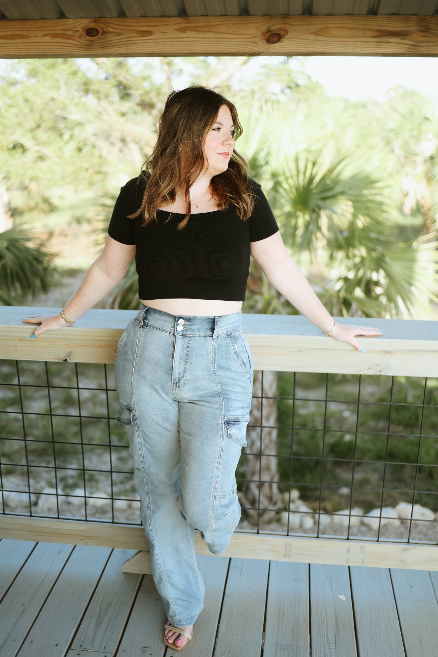 The Kendra Square Neck Top- Black