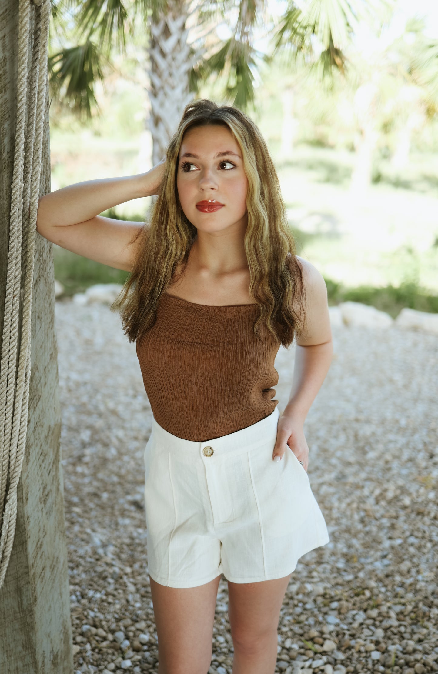She's Bronzed Lettuce Hem Cami Top