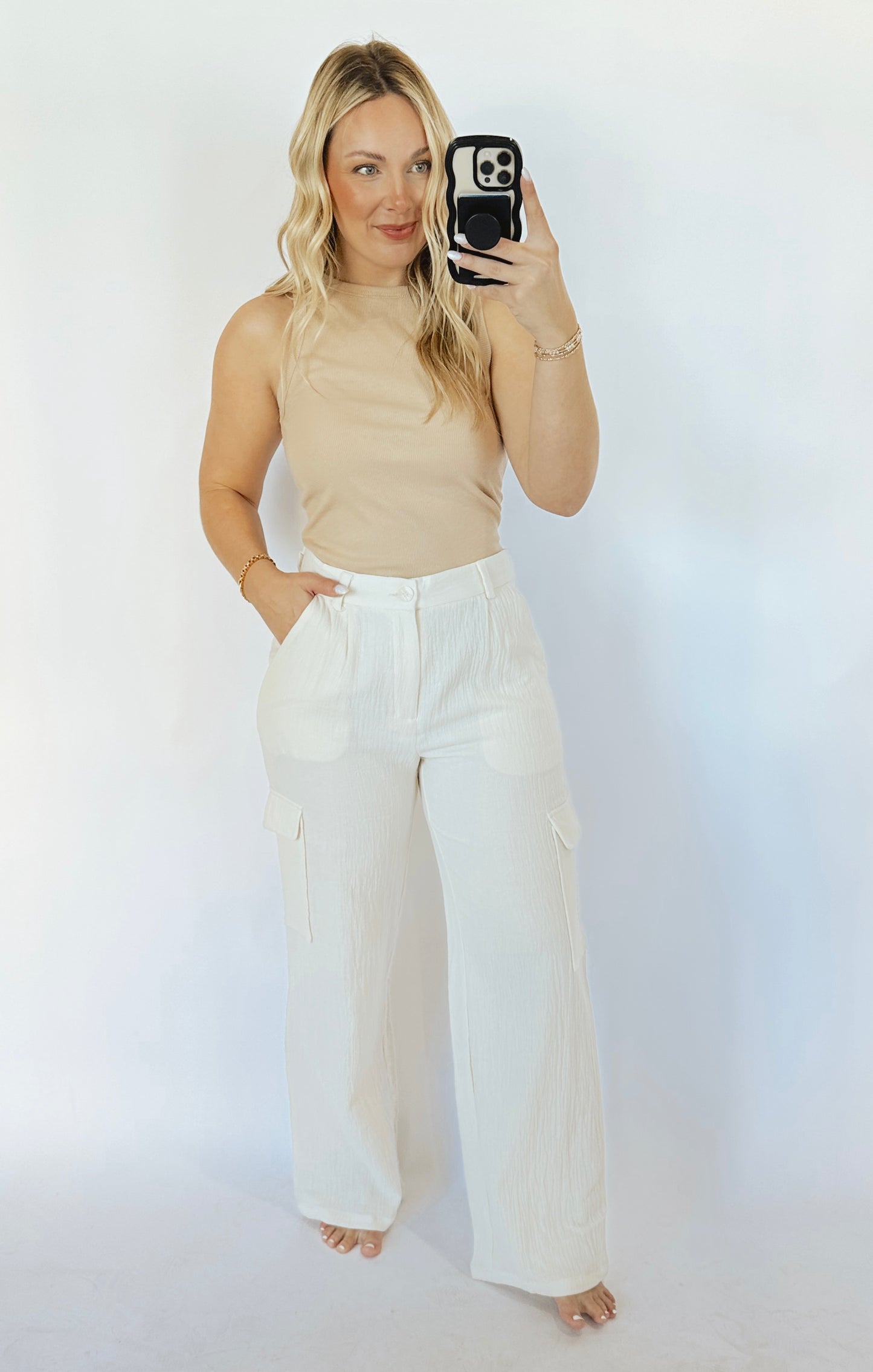 Seaside Evenings Crinkle Cargo Pants