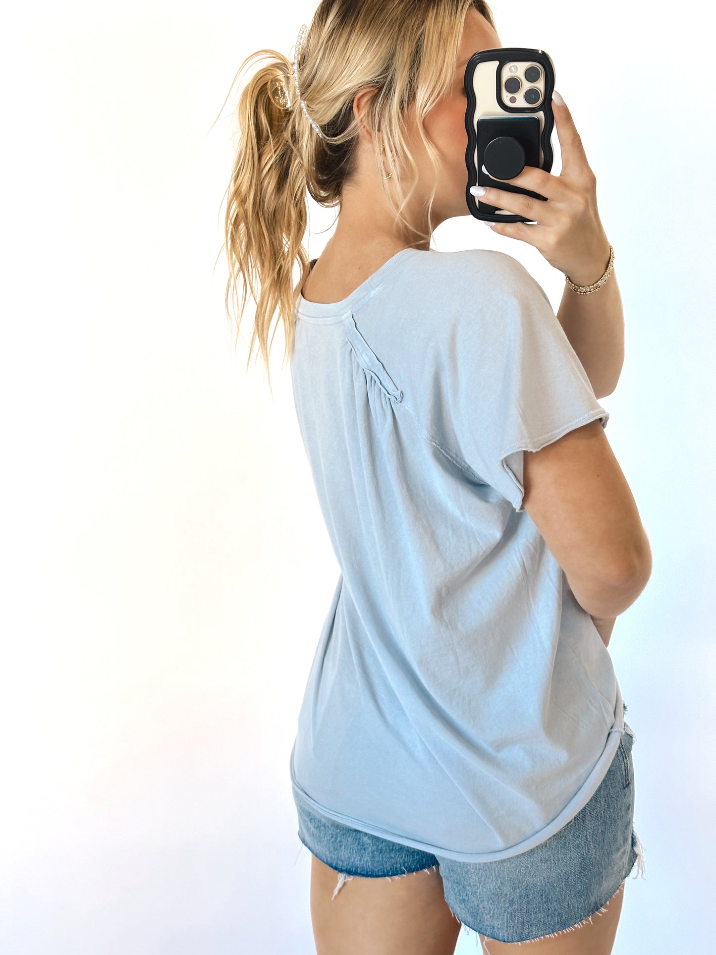 Sunny Days Pocket Tee- Blue