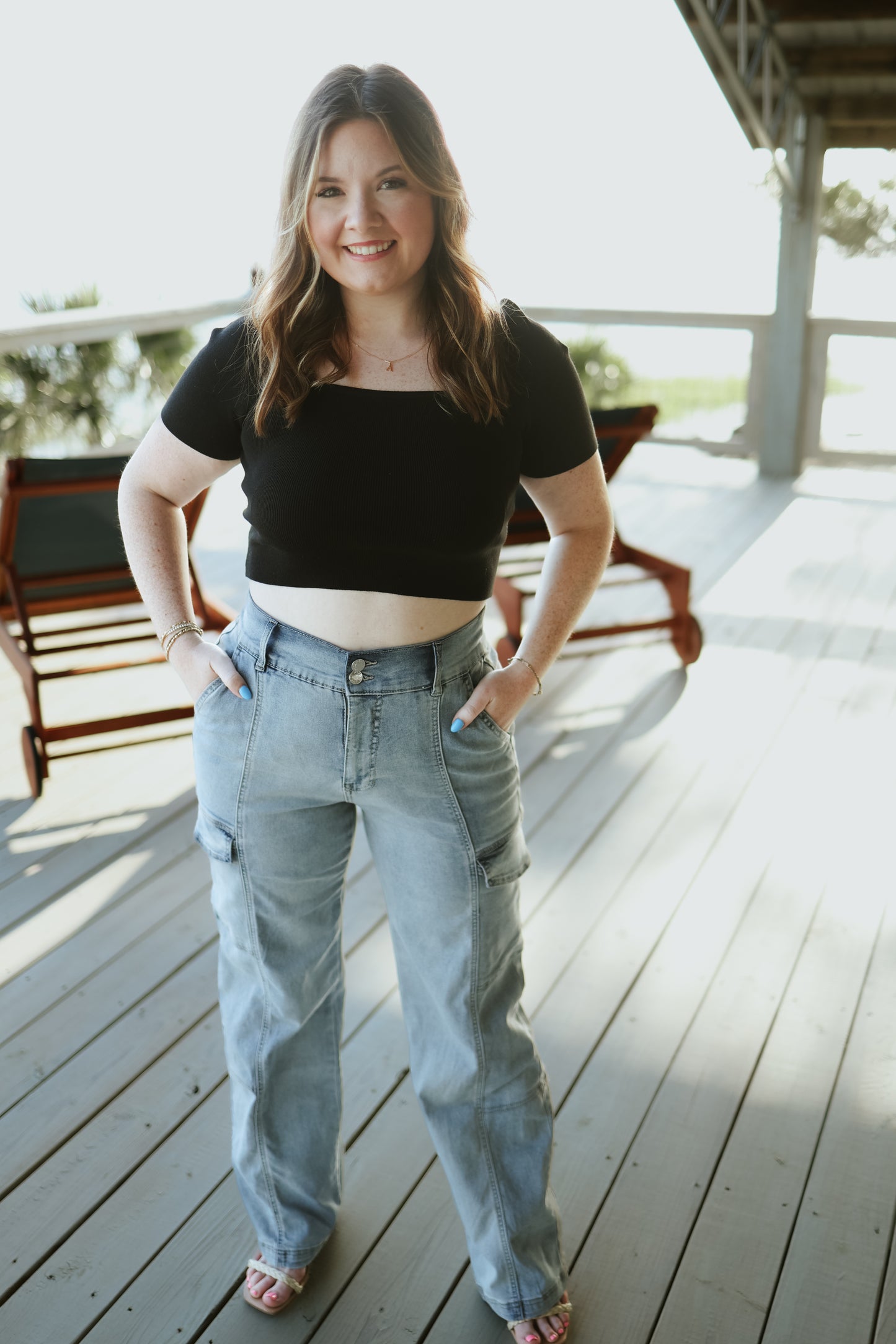 The Elliott Light Wash Cargo Jeans