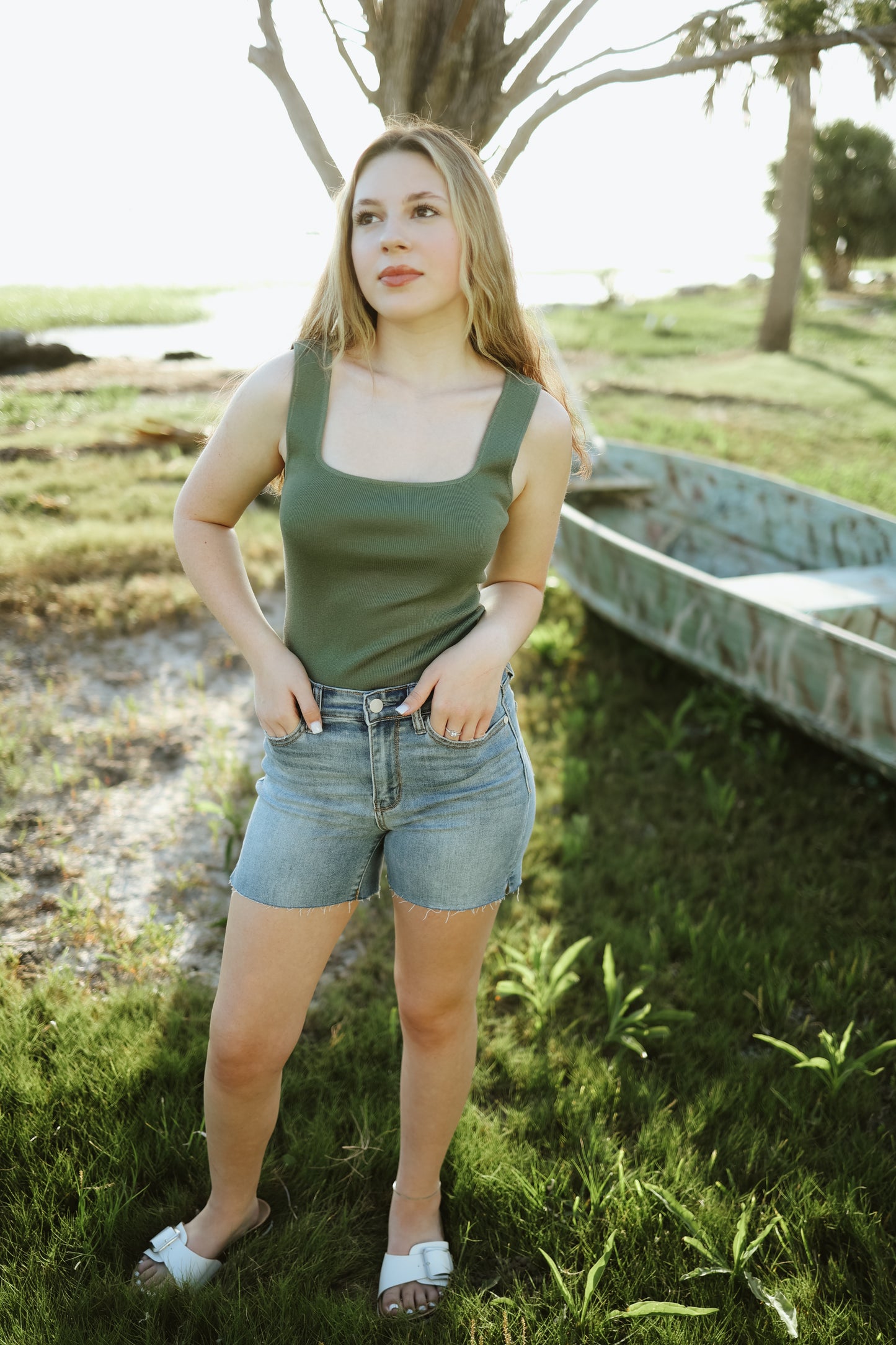 The Isla Tank- Olive