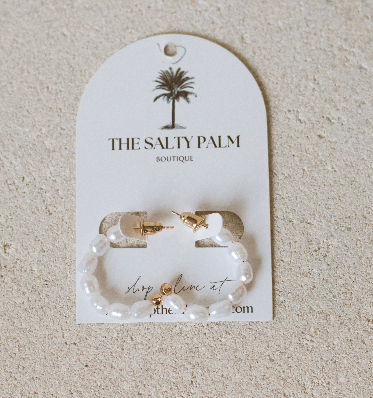 The Haley Pearl Hoops- Medium