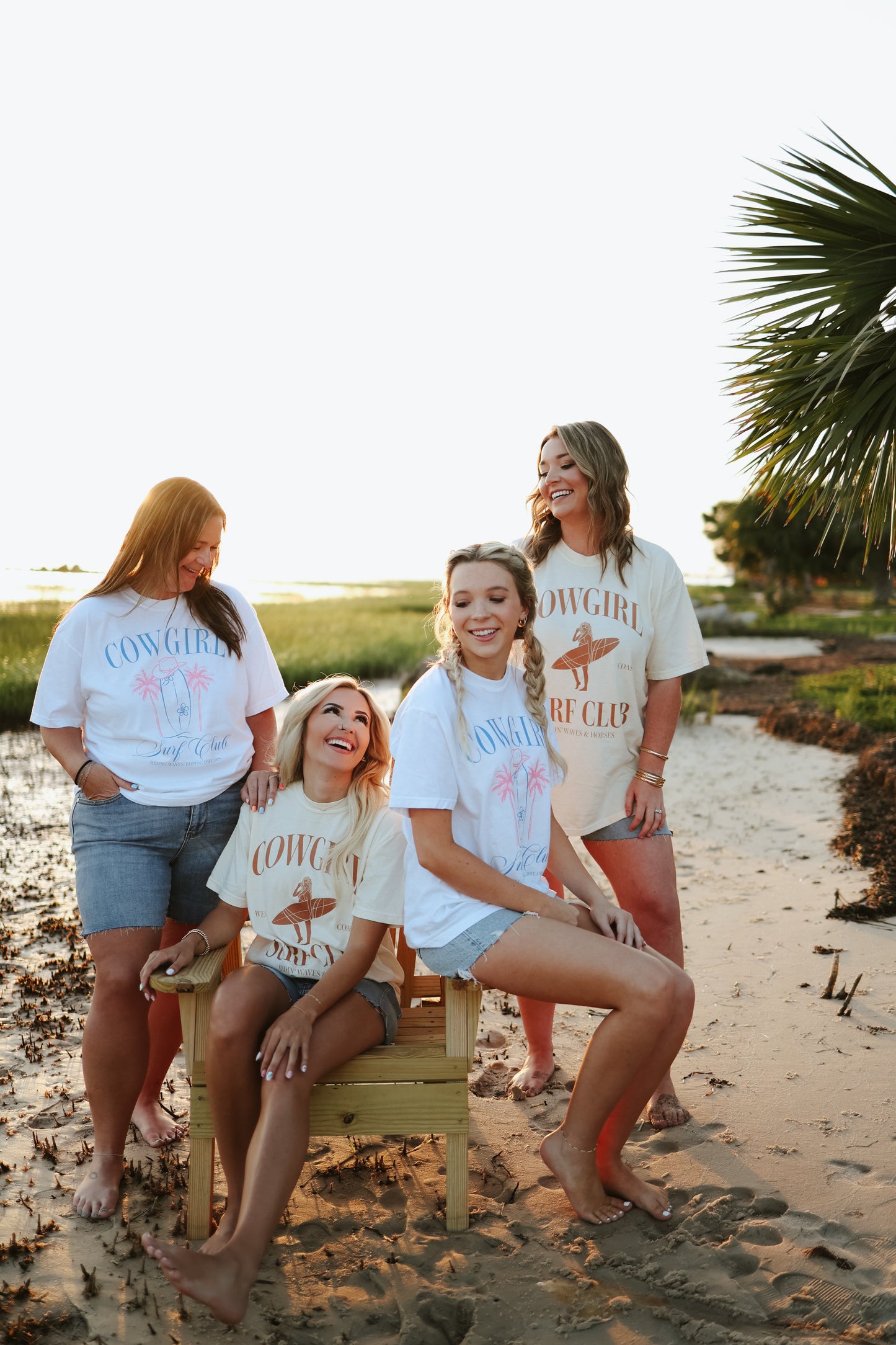 Coastal Cowgirl Surf Club Graphic Tee- Sand
