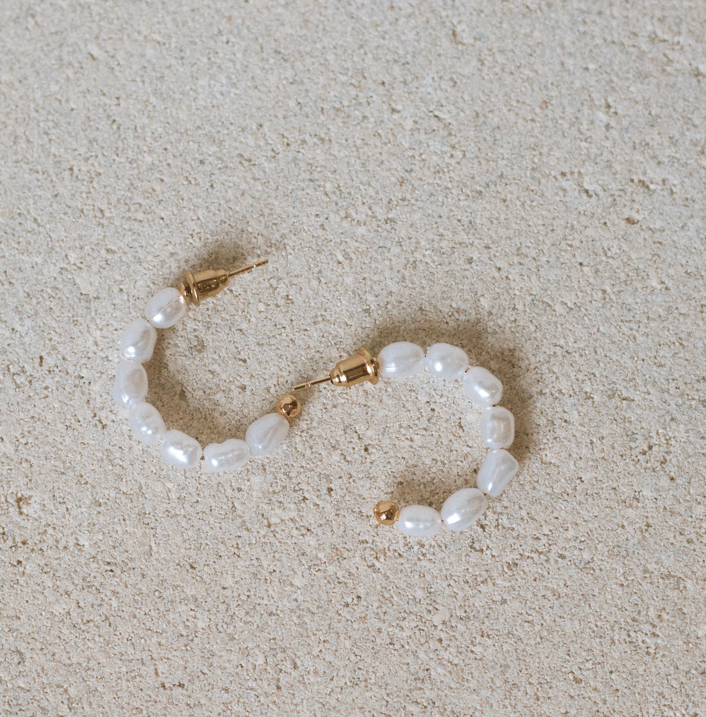 The Haley Pearl Hoops- Medium