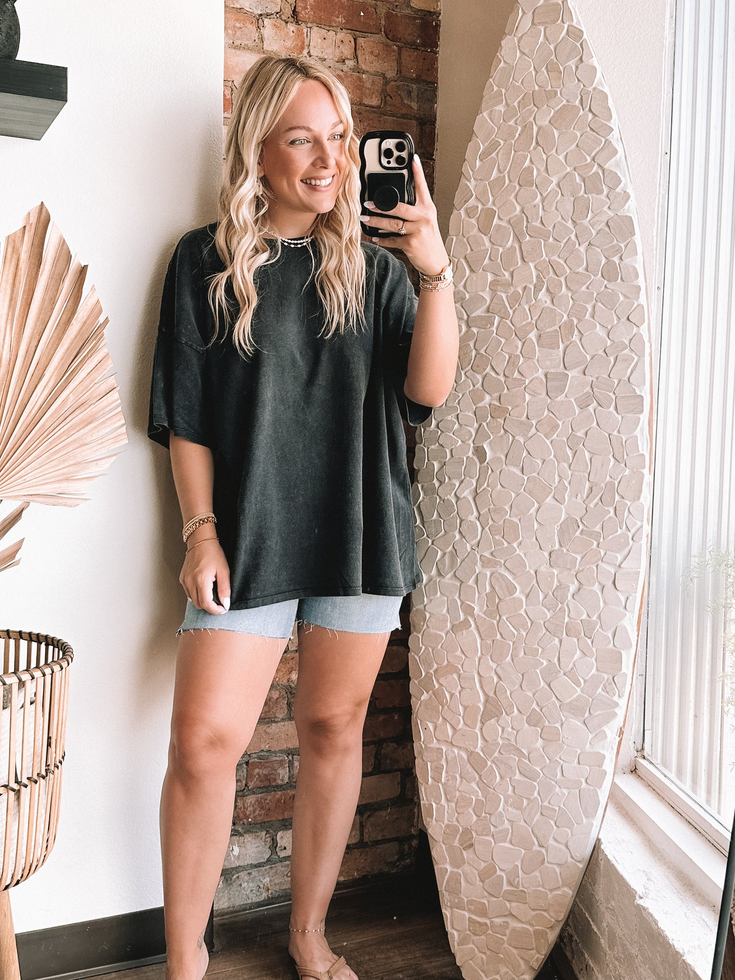 The Boat Day Oversized T Shirt- Black