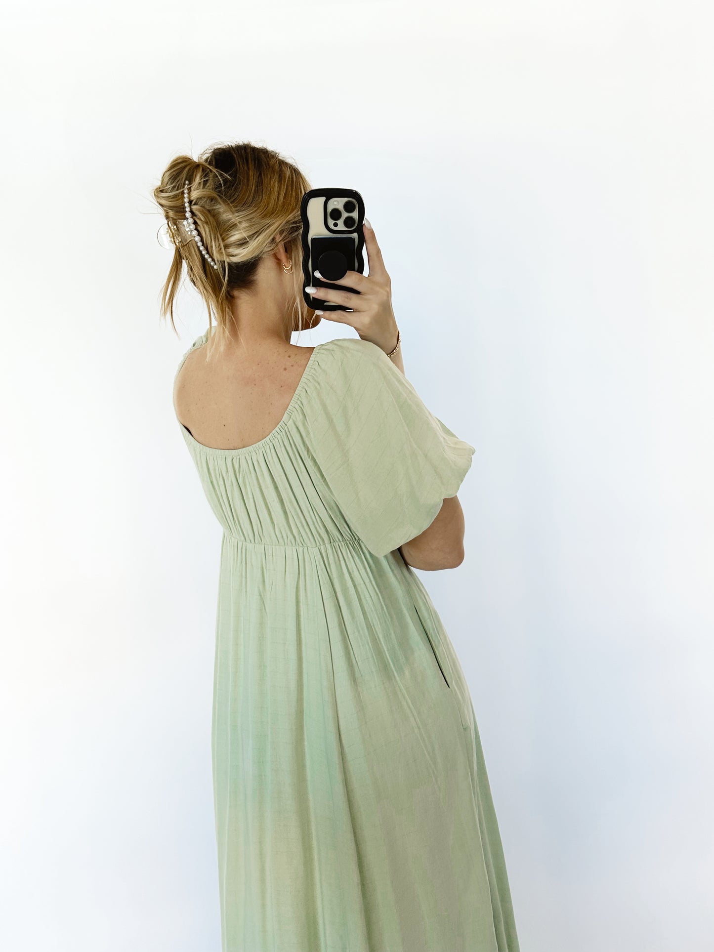 Meet Me In Mykonos Dress- Sage