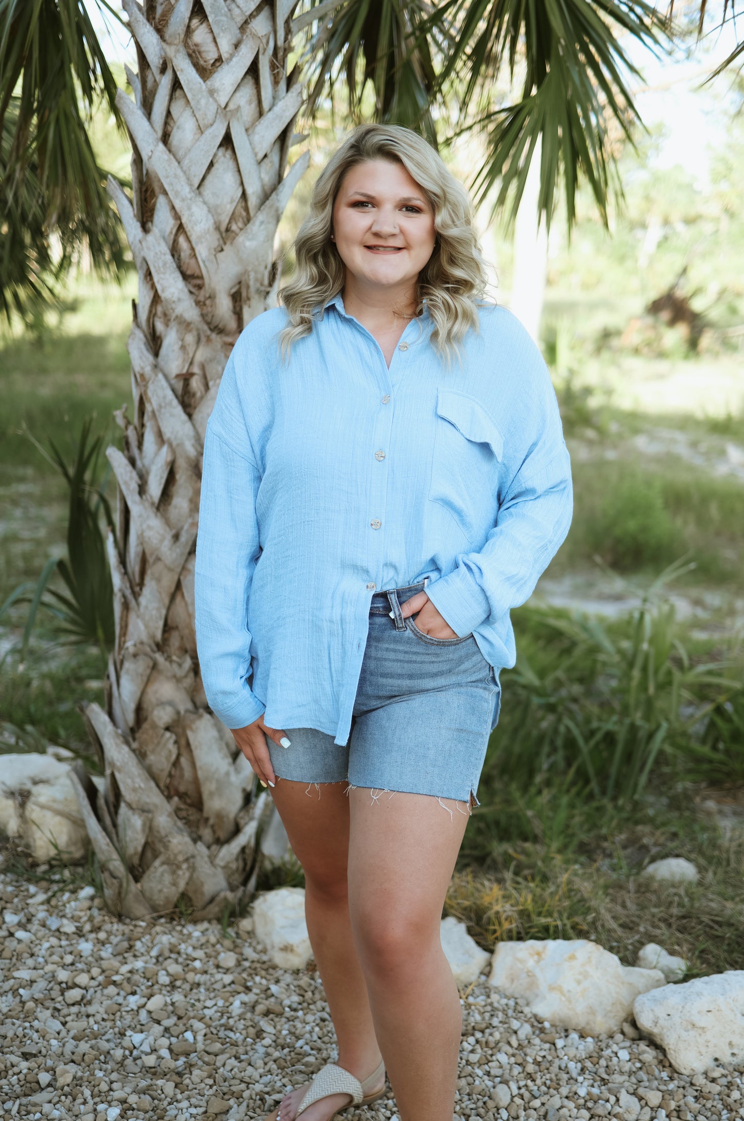 Ocean Avenue Button Down Shirt- Blue