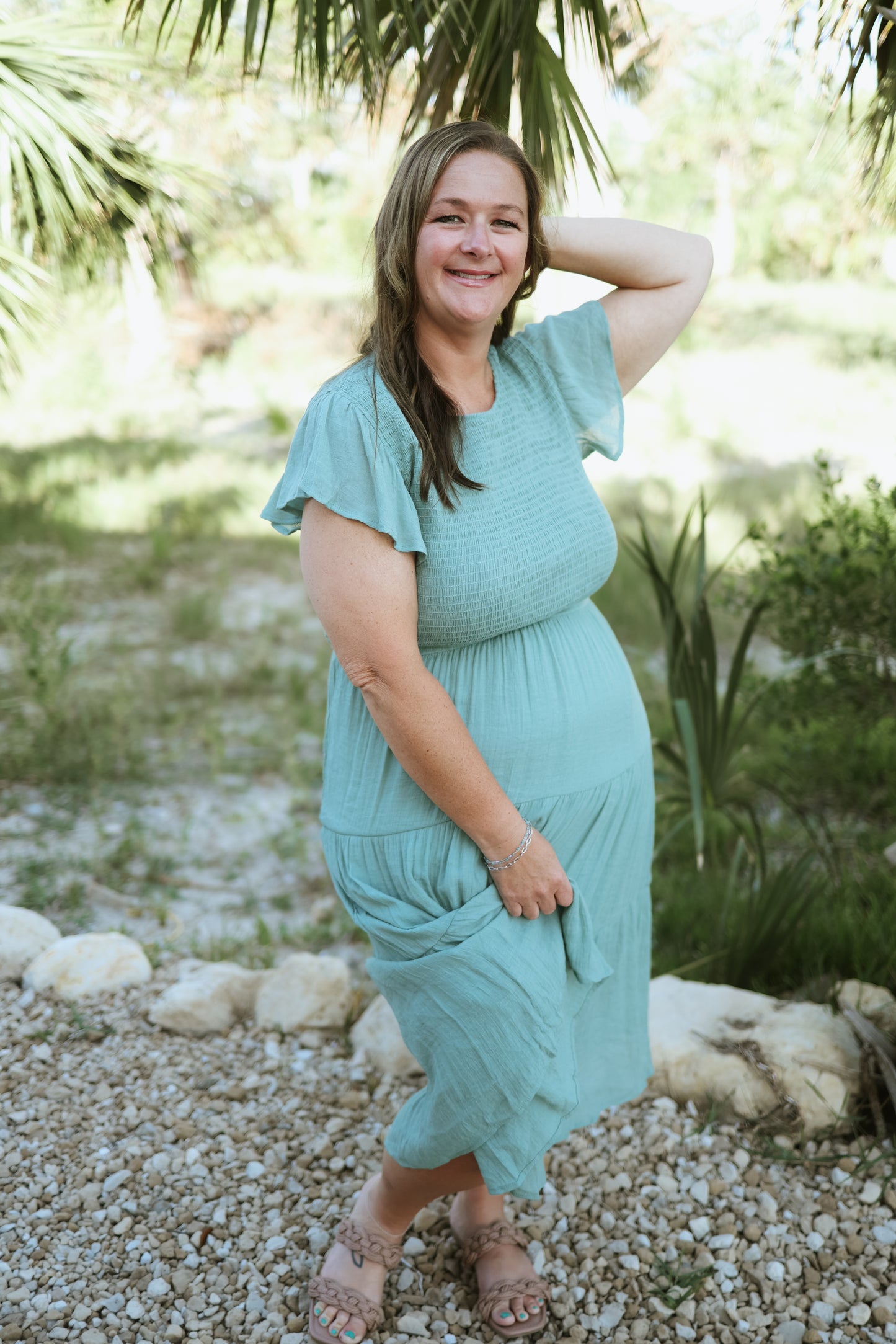 Simply Sweet Smocked Maxi Dress- Curves