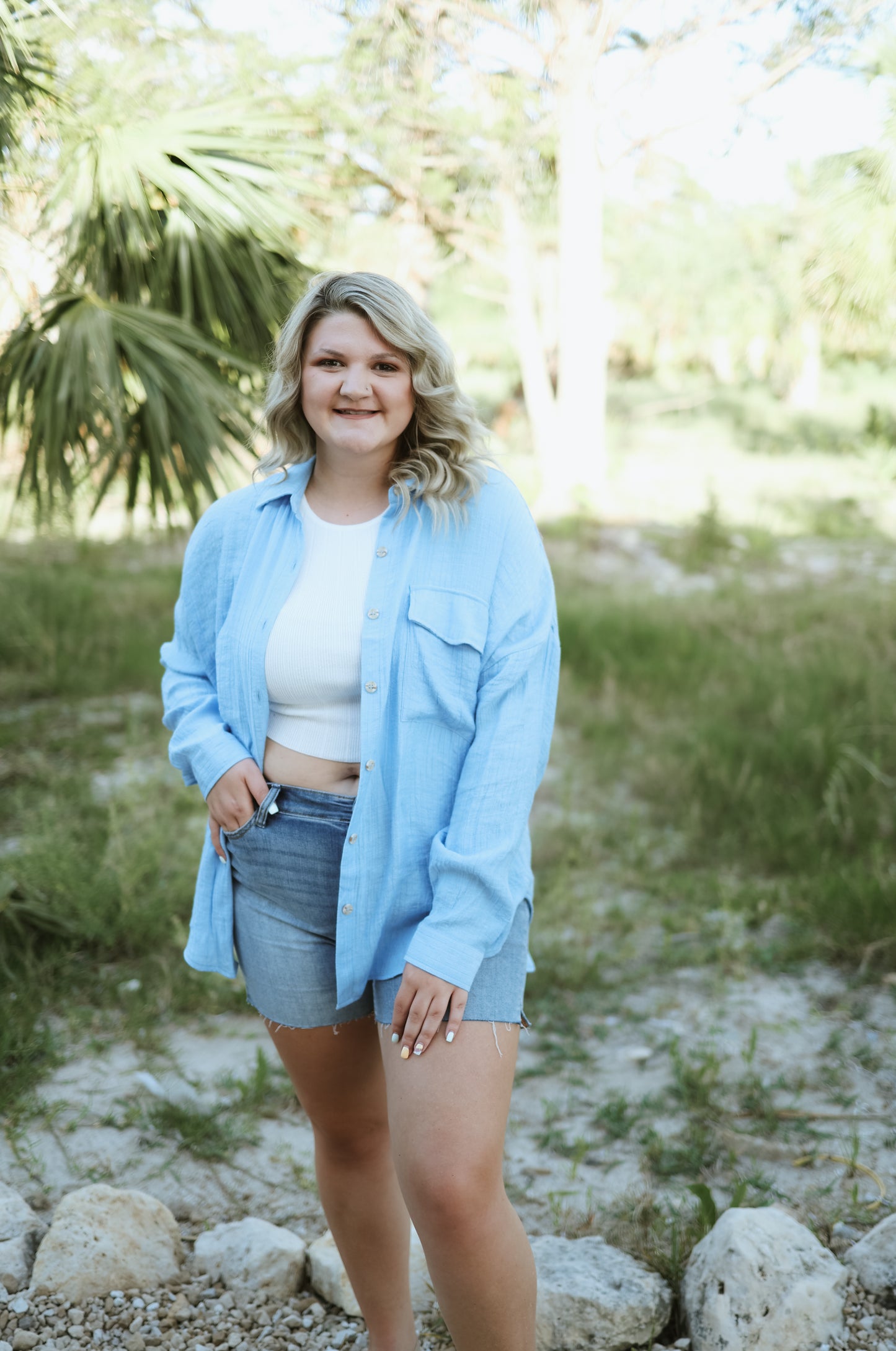 Ocean Avenue Button Down Shirt- Blue