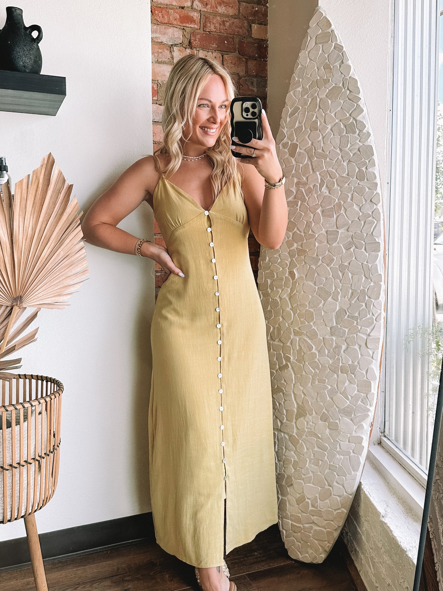 Golden Hour Button Down Maxi Dress