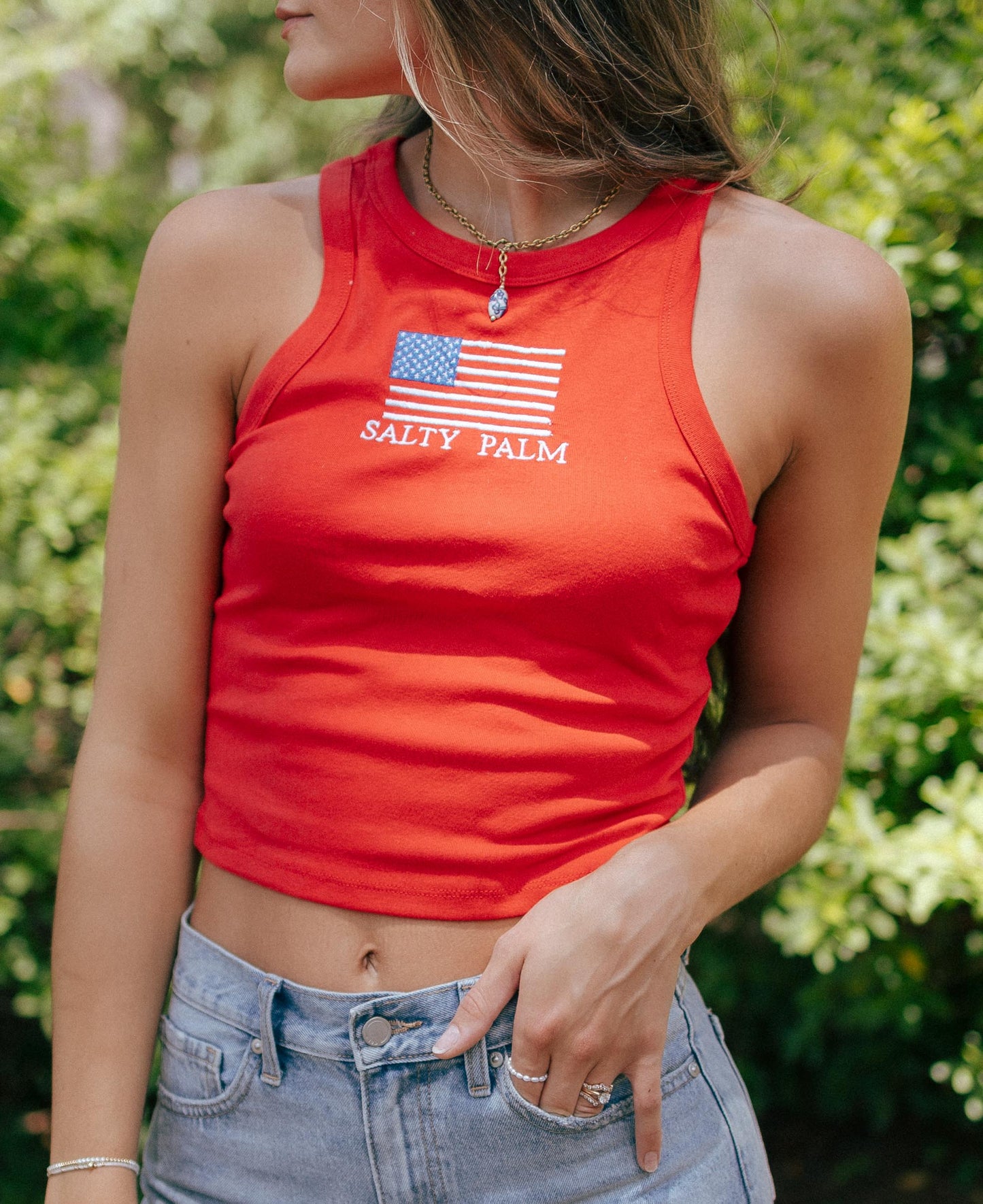 Salty Palm Flag Tank