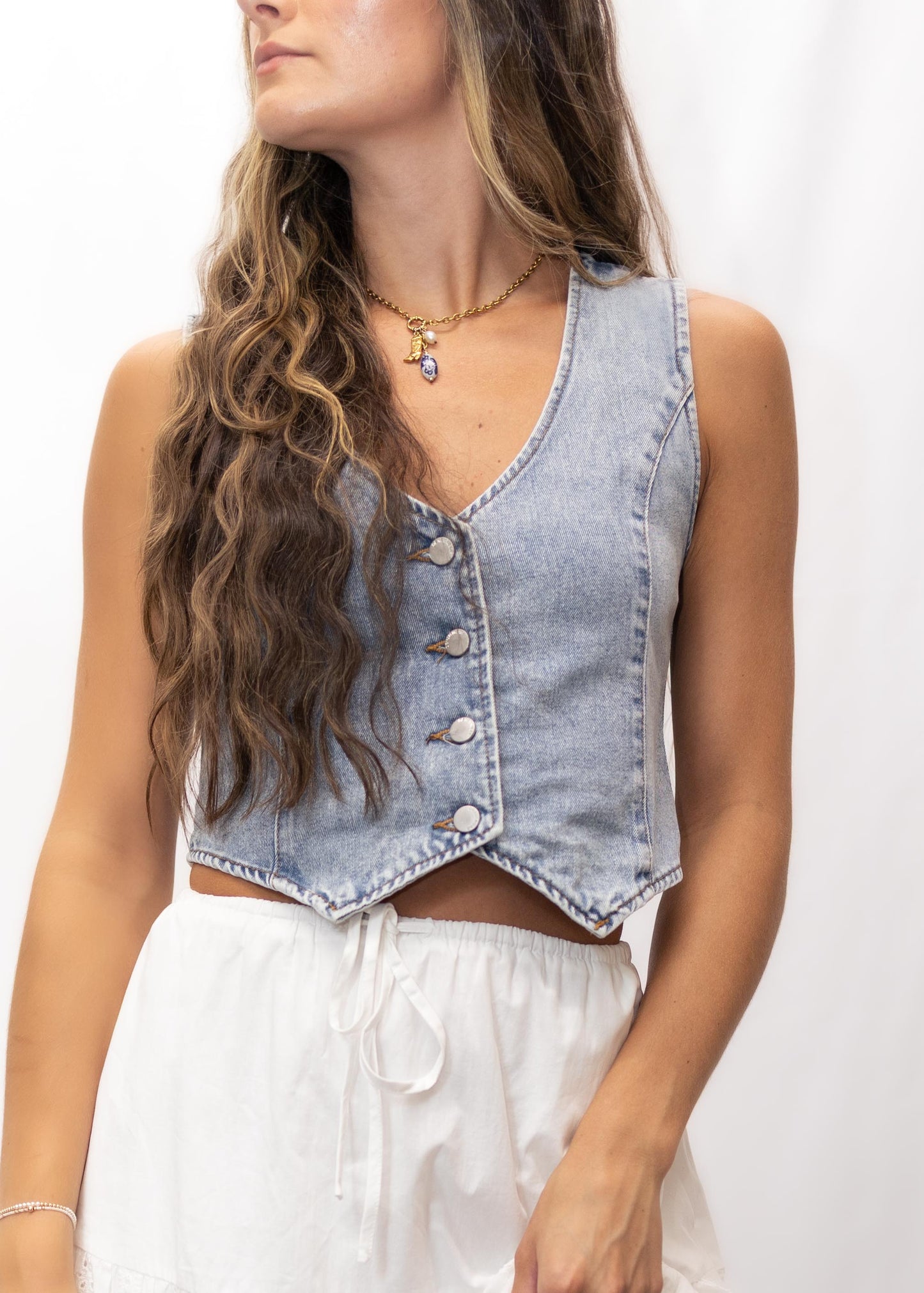 Miley Sleeveless Denim Vest