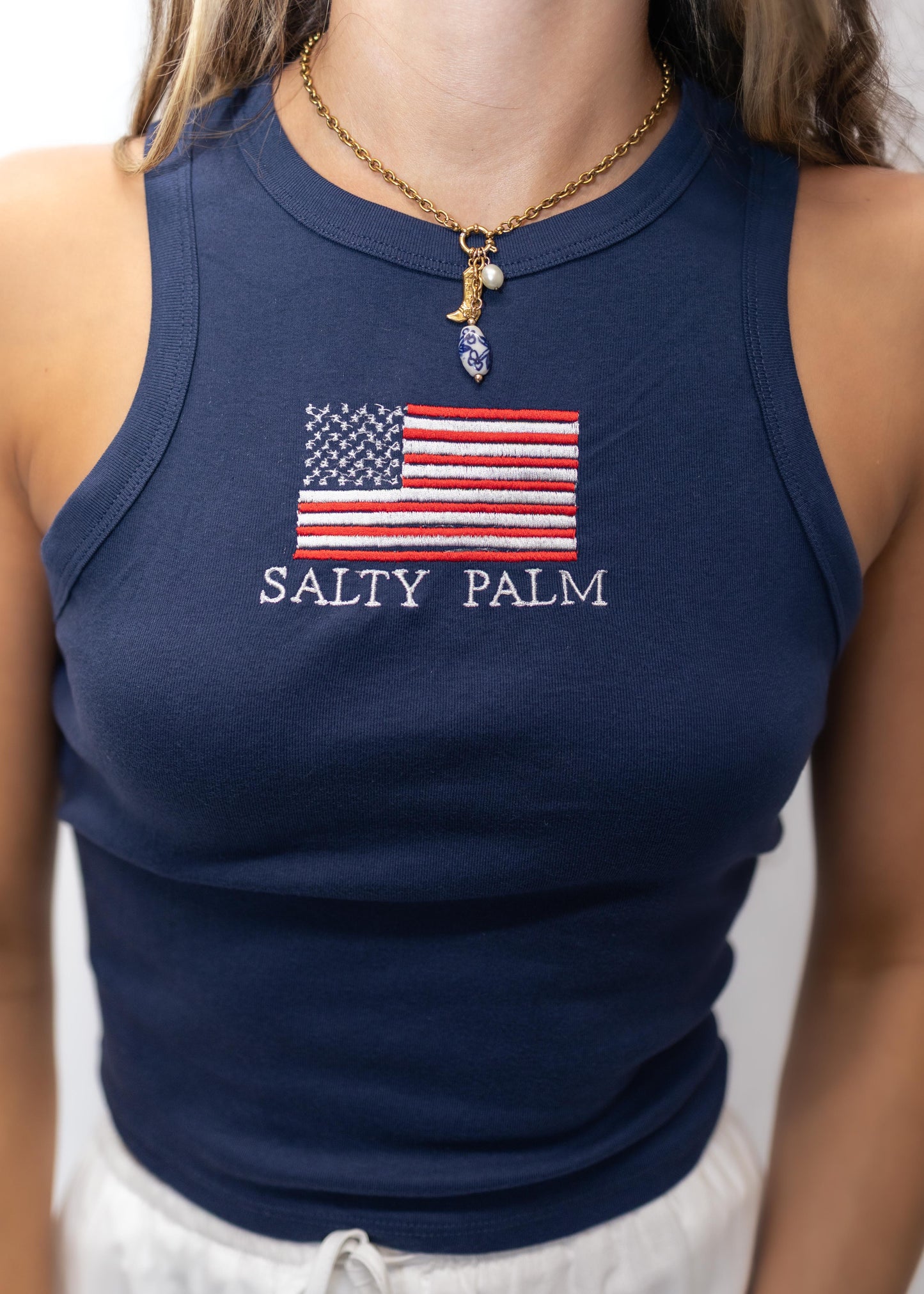 Salty Palm Flag Tank