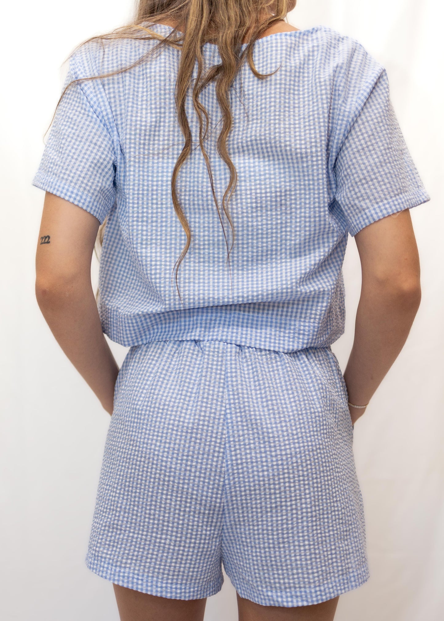 Amelia Gingham Tie Front Set