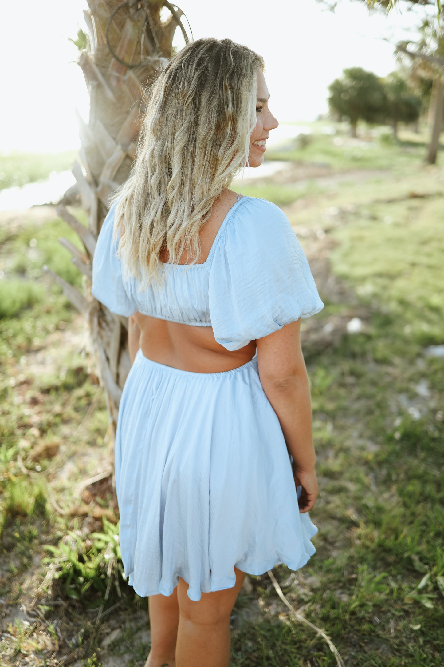 Charleston Stroll Baby Blue Dress