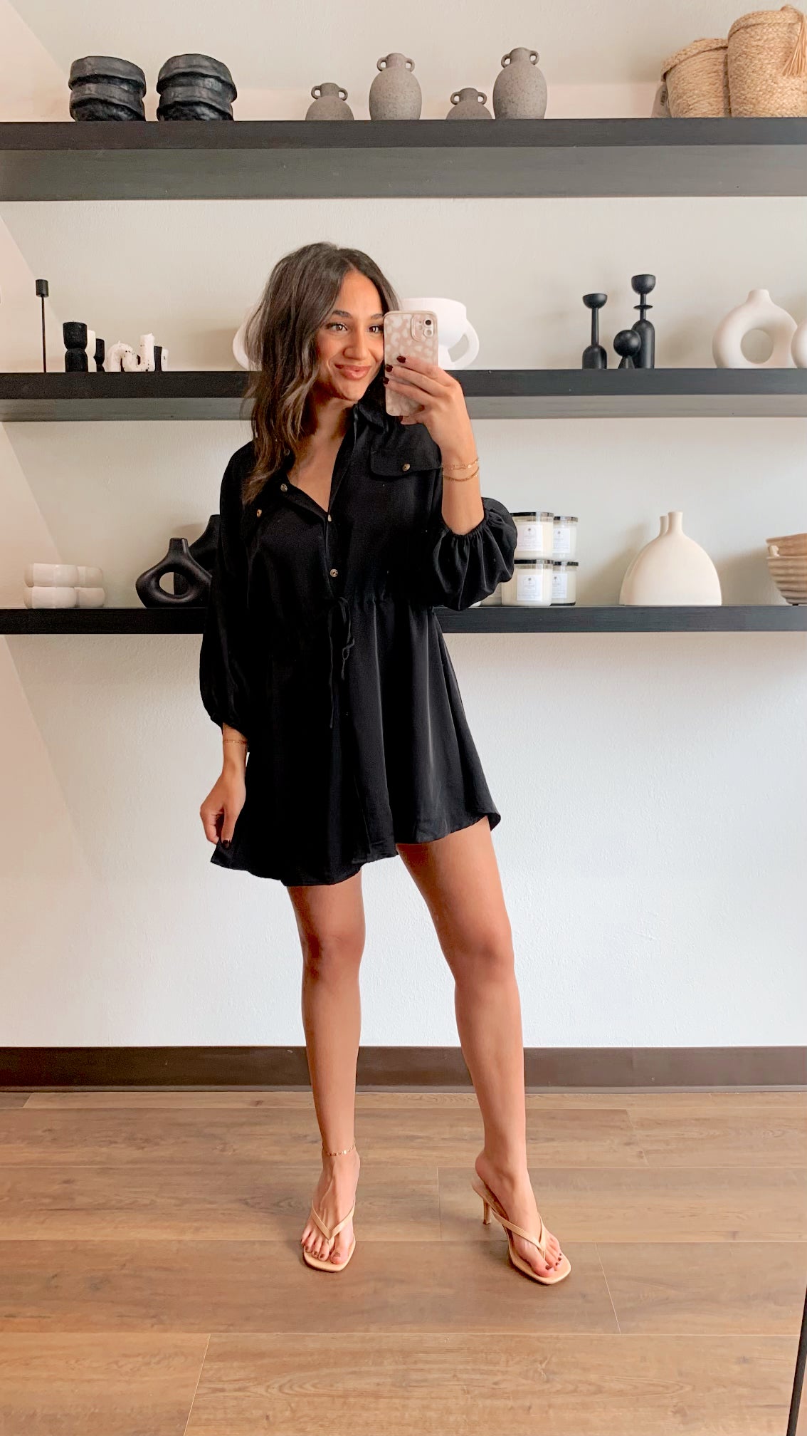 Not Your Sweetheart Button-Front Dress- Black