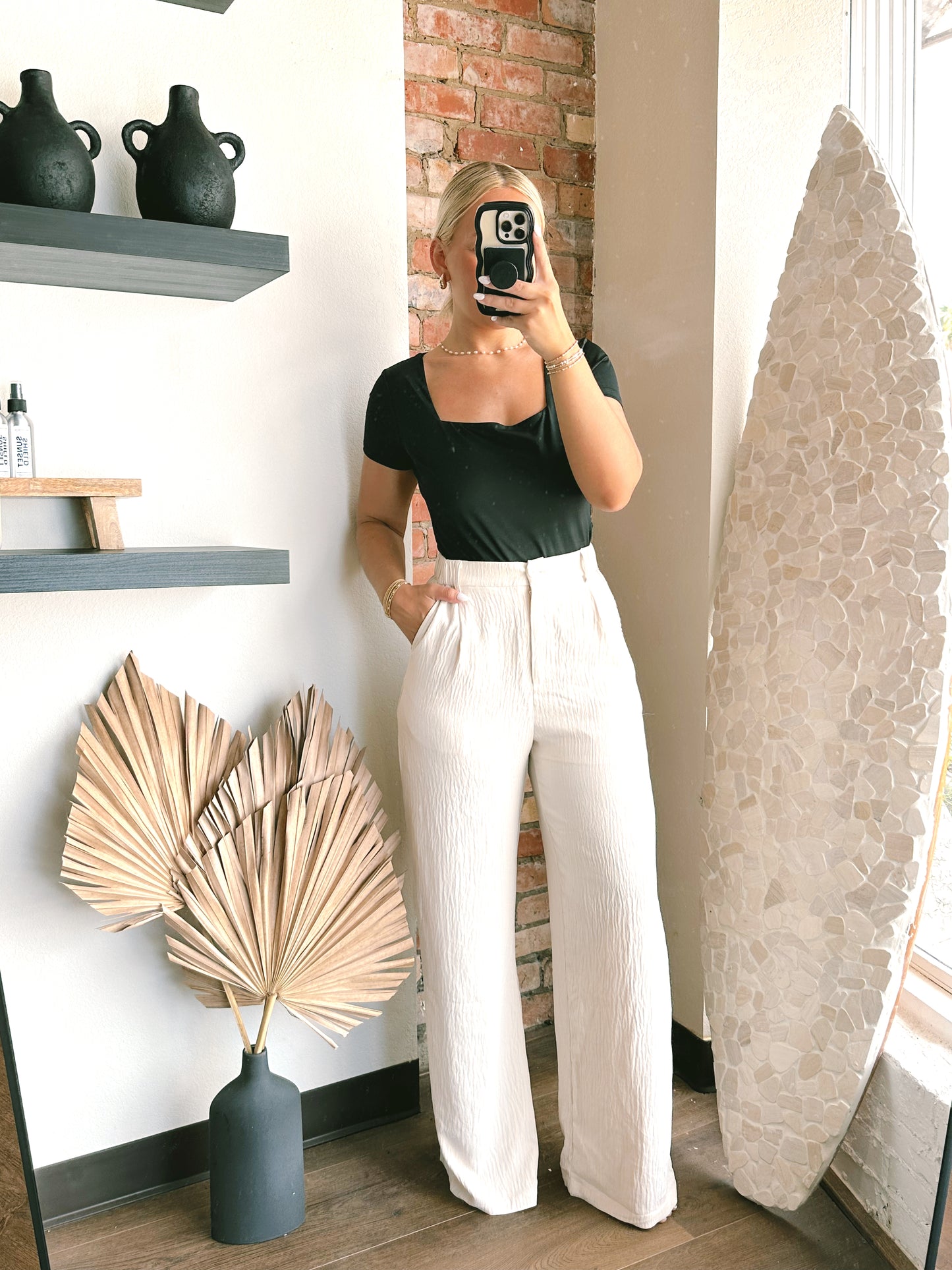 The Millie Cream High Wasited Trousers