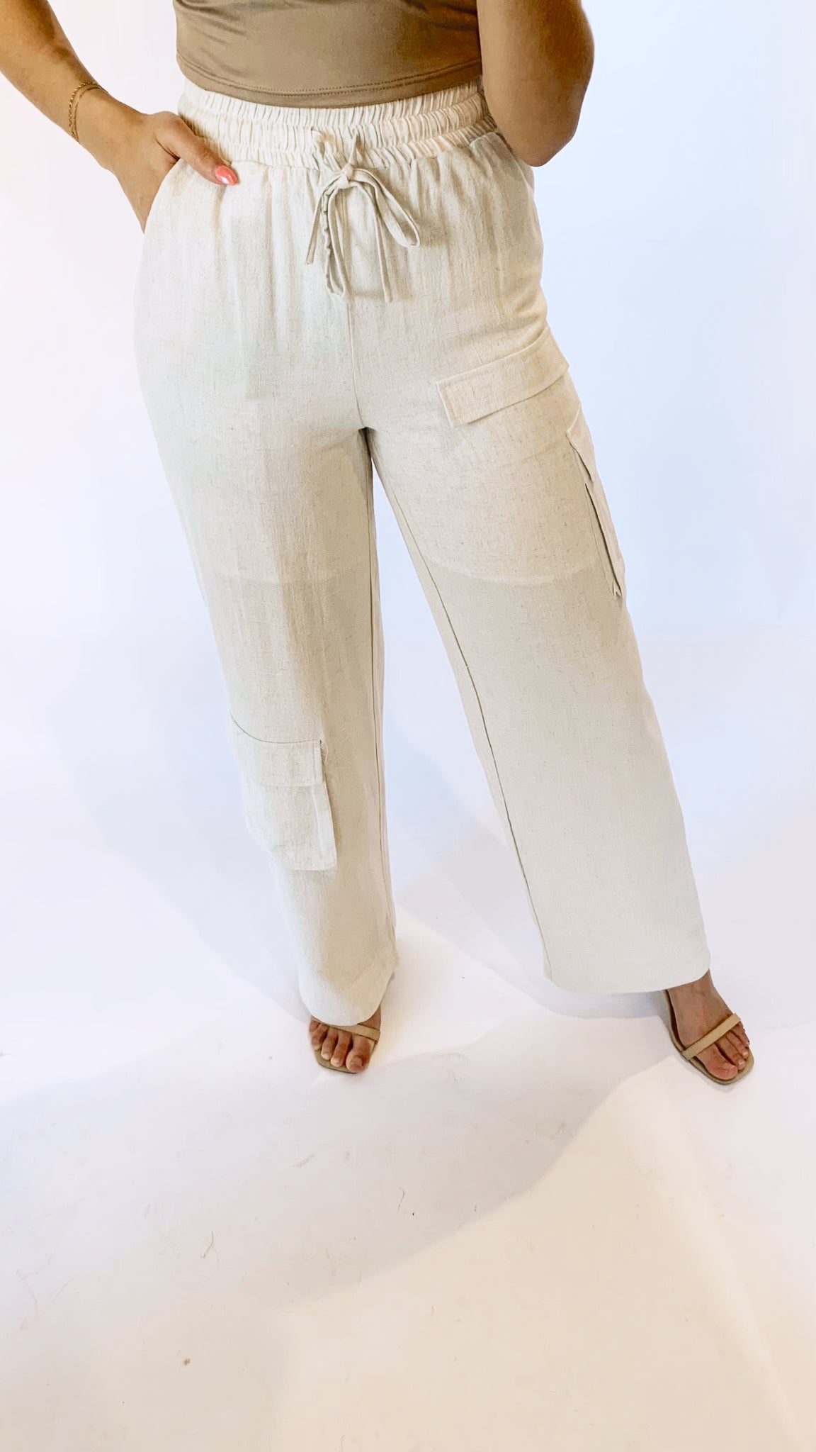 Summer in Italy Linen Cargo Pants