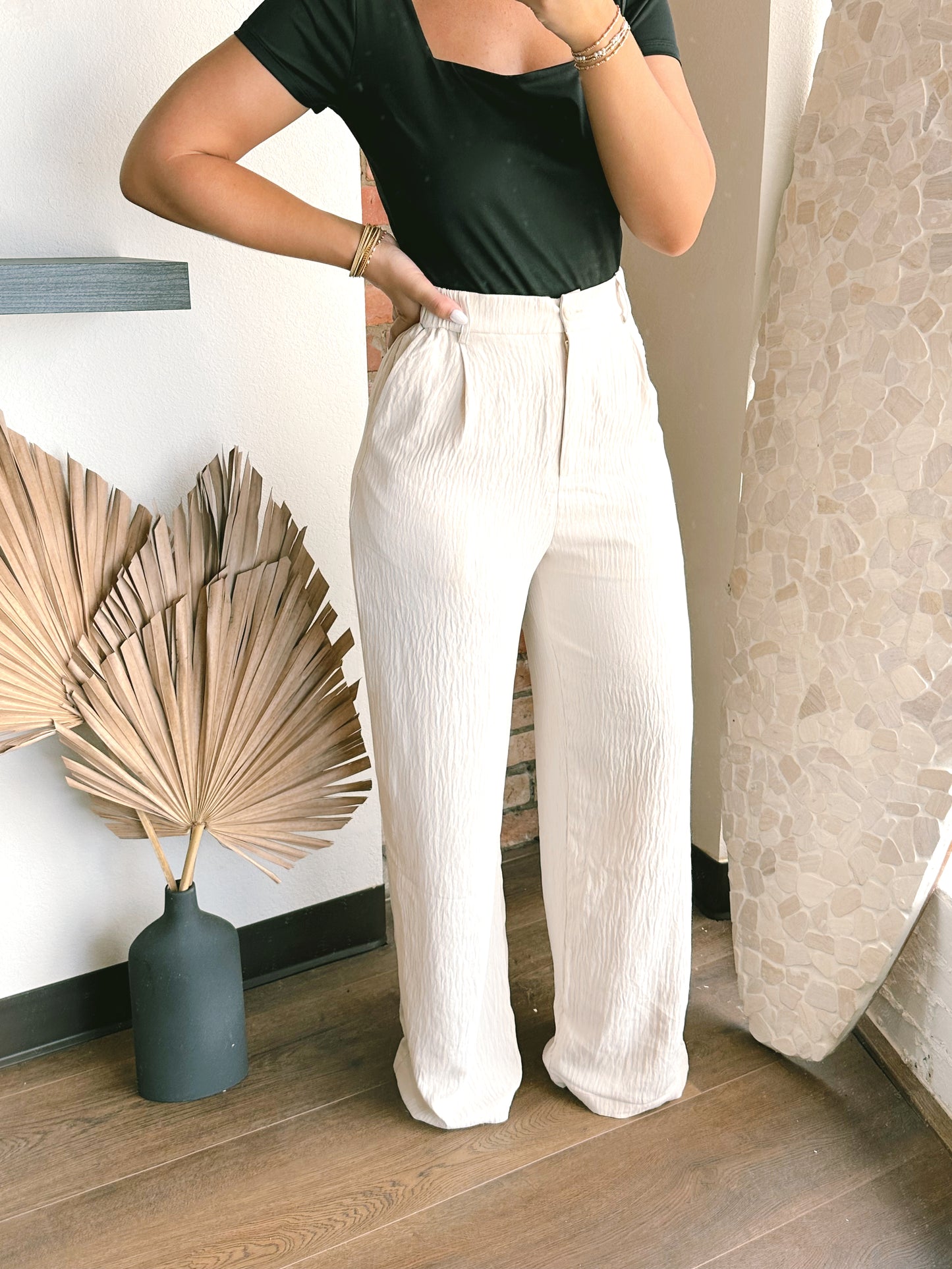 The Millie Cream High Wasited Trousers