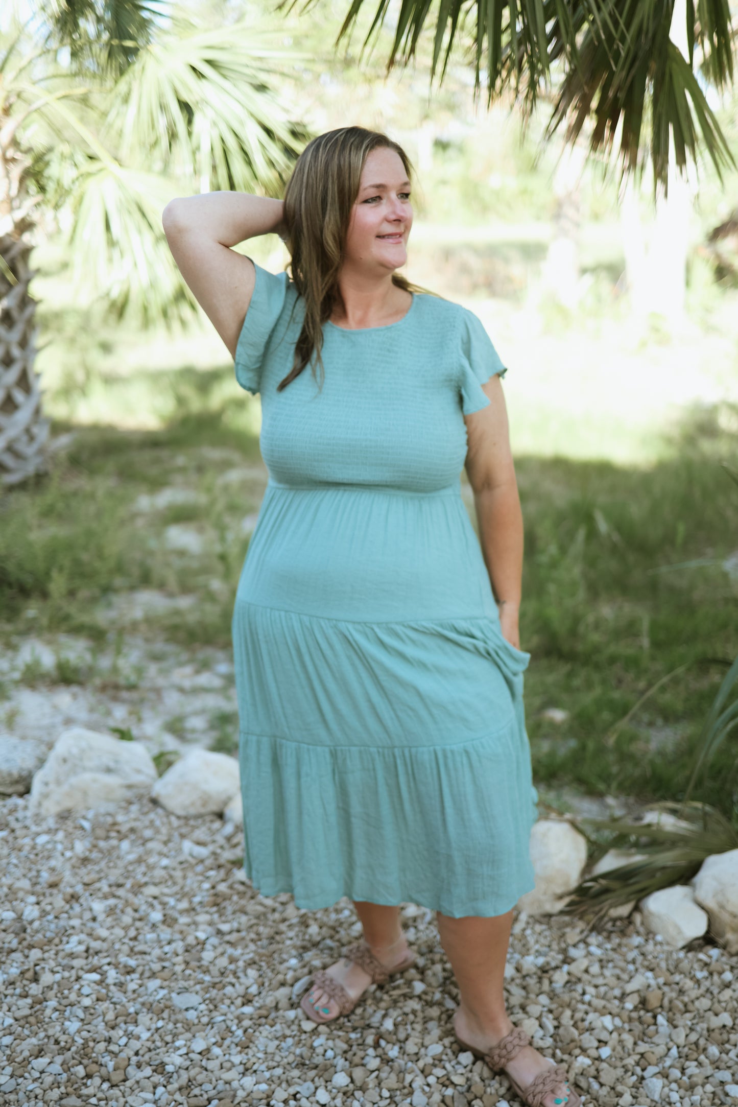 Simply Sweet Smocked Maxi Dress- Curves