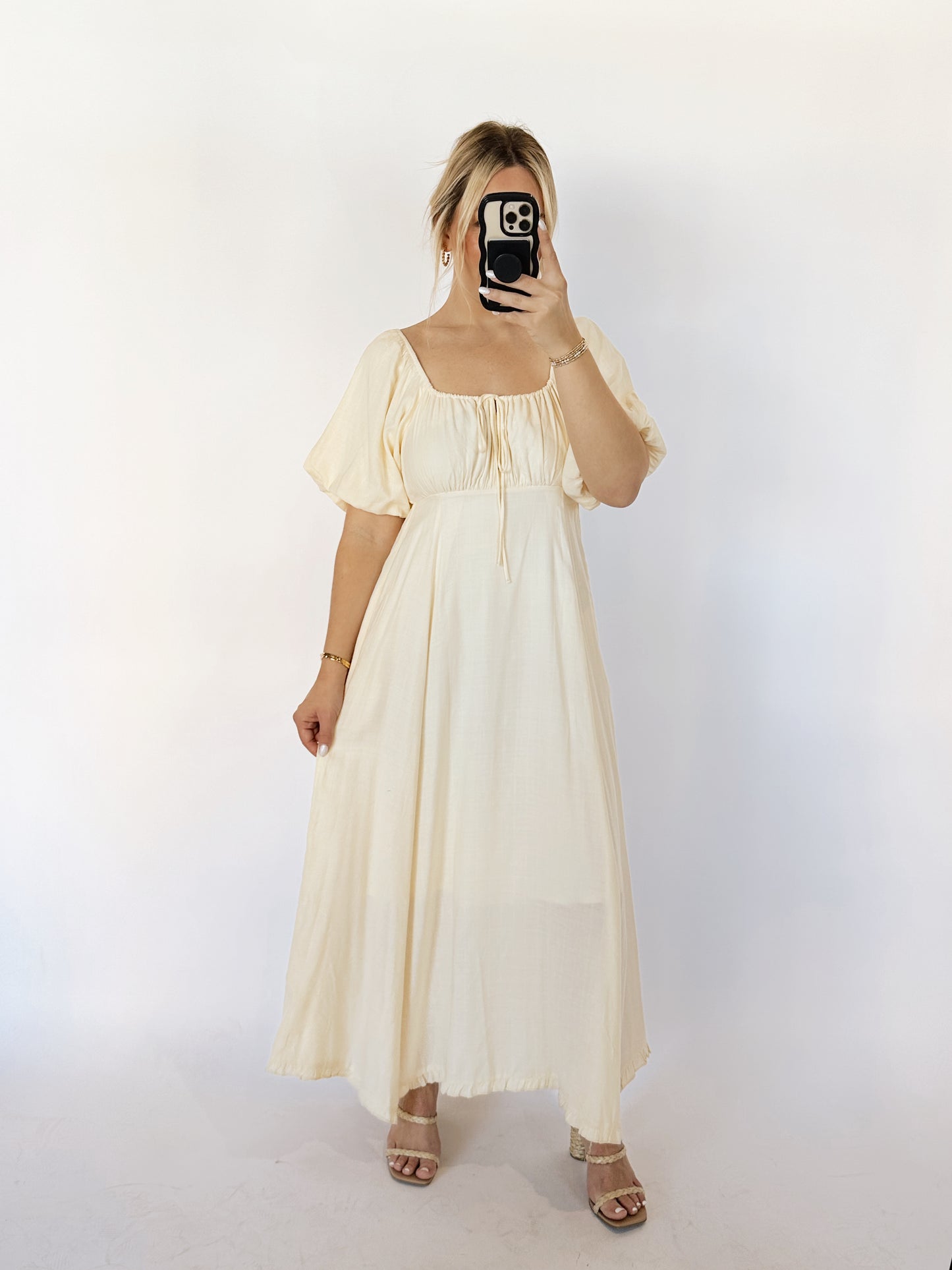Meet Me In Mykonos Dress- Cream