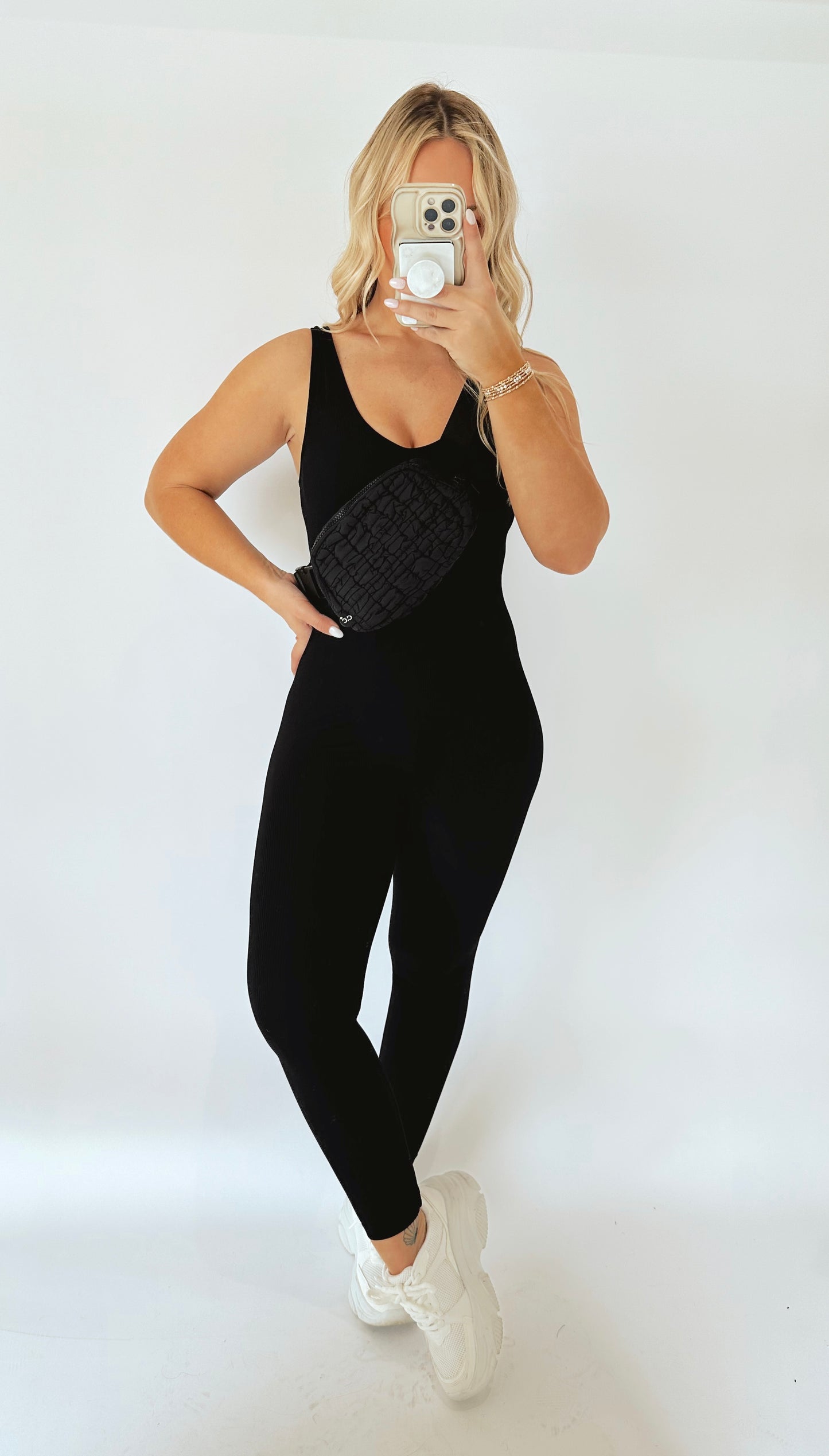 The Kimberly Black Ribbed Jumpsuit