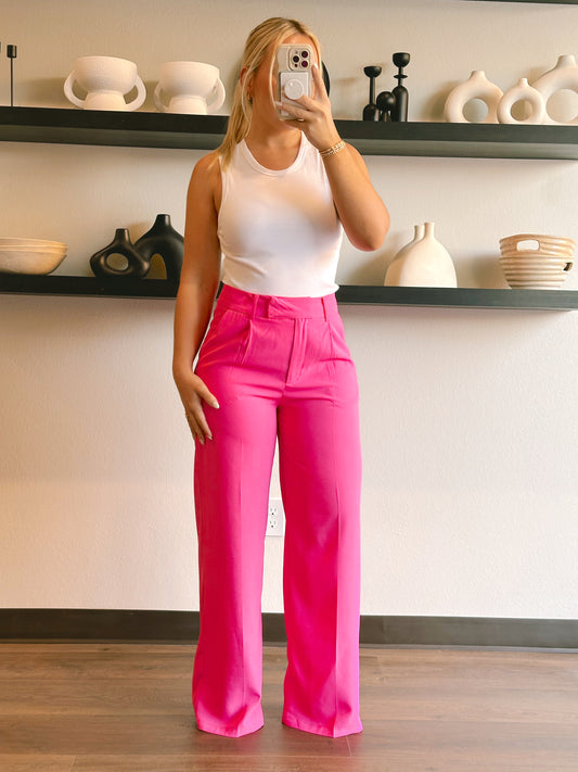 Strictly Business Pants- Pink