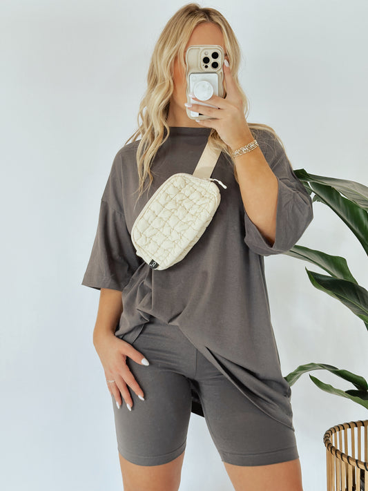 Comfy and Casual Oversized Set- Charcoal