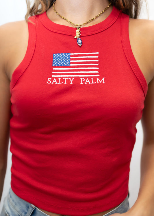 Salty Palm Flag Tank